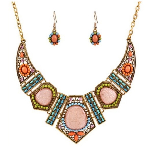 1 LEFT! 3-Piece Boho Necklace Earrings Gift Set - Picture 3 of 3